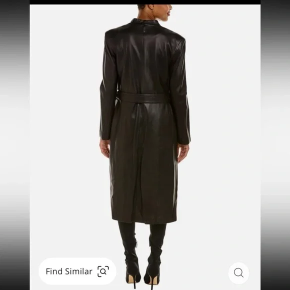 Mackage ‘Selena’ black lamb leather trench coat - Picture 3 of 7